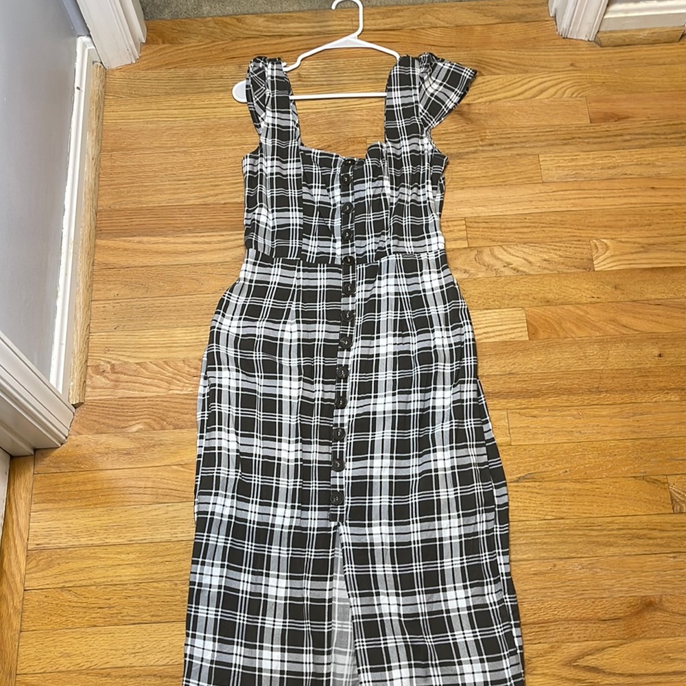 Brown and white dress